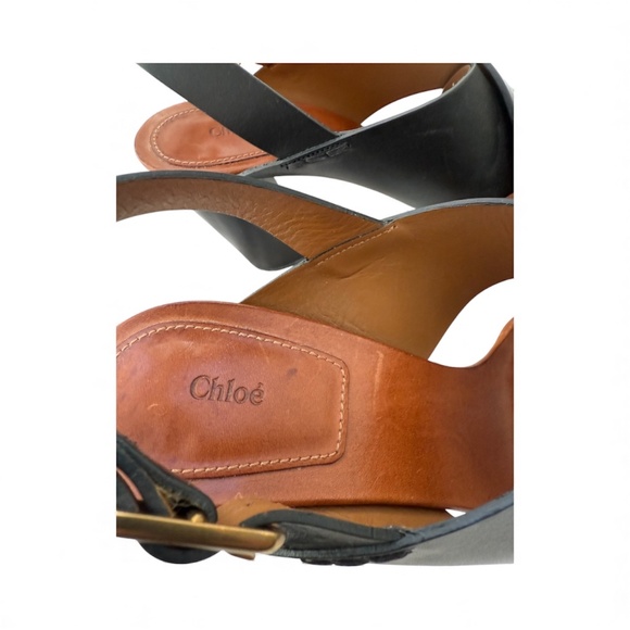 Chloe Criss Cross Black Sandals -size 40 (9.5-10) - Picture 5 of 6